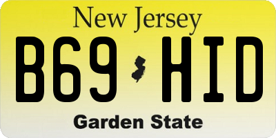 NJ license plate B69HID