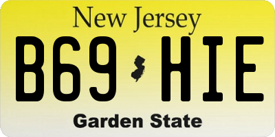NJ license plate B69HIE