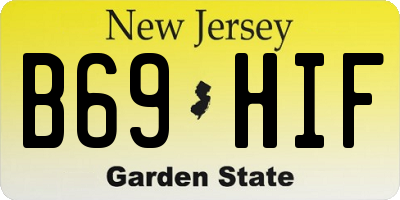NJ license plate B69HIF