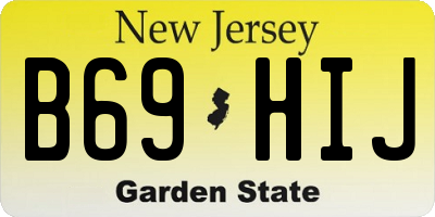 NJ license plate B69HIJ