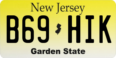NJ license plate B69HIK