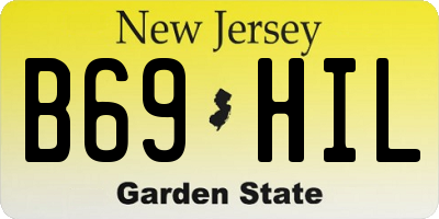 NJ license plate B69HIL