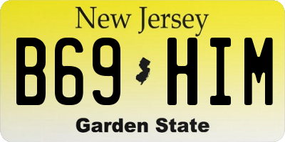 NJ license plate B69HIM