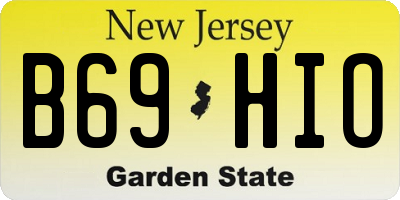 NJ license plate B69HIO