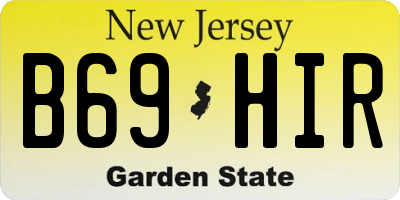 NJ license plate B69HIR