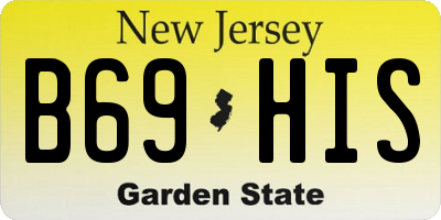 NJ license plate B69HIS