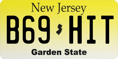 NJ license plate B69HIT