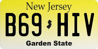 NJ license plate B69HIV