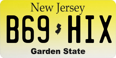 NJ license plate B69HIX