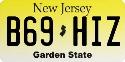 NJ license plate B69HIZ