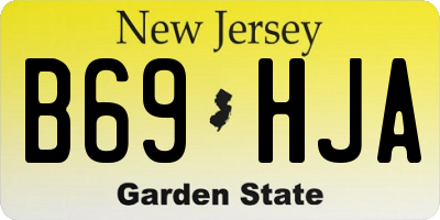 NJ license plate B69HJA