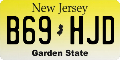NJ license plate B69HJD