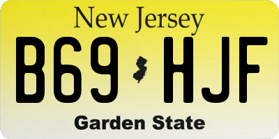NJ license plate B69HJF