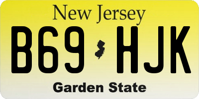 NJ license plate B69HJK