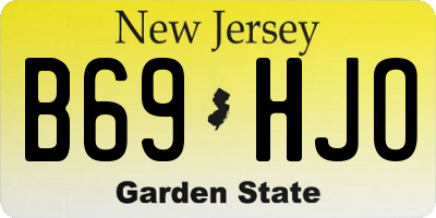 NJ license plate B69HJO