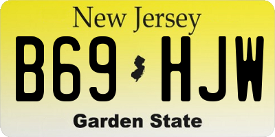 NJ license plate B69HJW