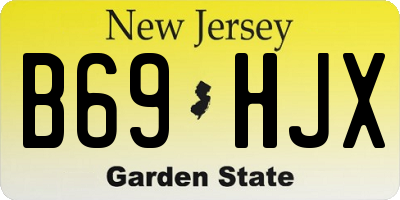 NJ license plate B69HJX