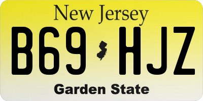 NJ license plate B69HJZ