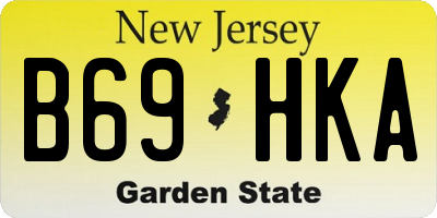 NJ license plate B69HKA