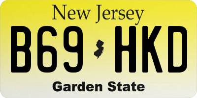 NJ license plate B69HKD