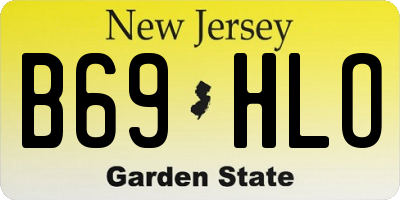 NJ license plate B69HLO