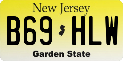 NJ license plate B69HLW