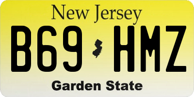 NJ license plate B69HMZ