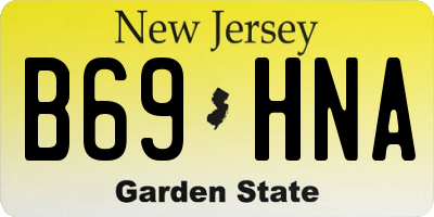 NJ license plate B69HNA
