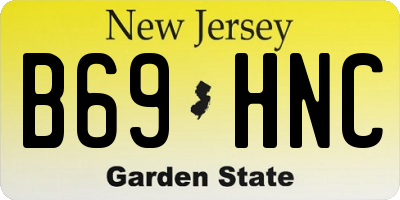 NJ license plate B69HNC