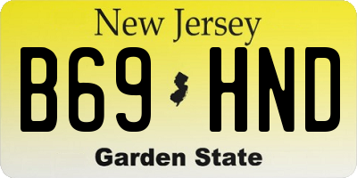 NJ license plate B69HND