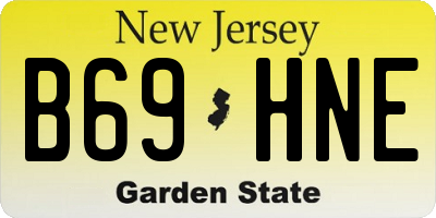 NJ license plate B69HNE