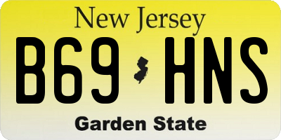 NJ license plate B69HNS