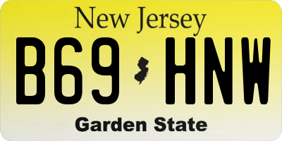 NJ license plate B69HNW