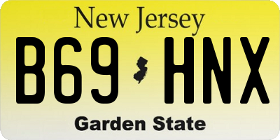 NJ license plate B69HNX