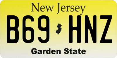 NJ license plate B69HNZ