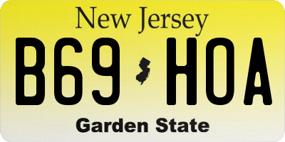 NJ license plate B69HOA