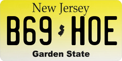 NJ license plate B69HOE