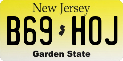 NJ license plate B69HOJ
