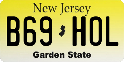 NJ license plate B69HOL