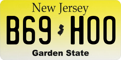 NJ license plate B69HOO