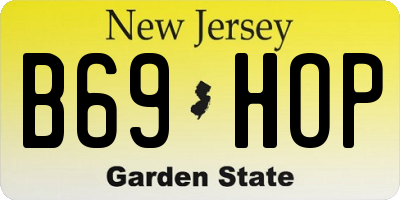 NJ license plate B69HOP
