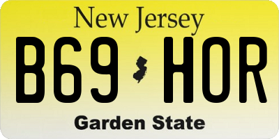 NJ license plate B69HOR