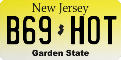 NJ license plate B69HOT