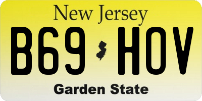 NJ license plate B69HOV