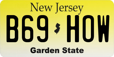 NJ license plate B69HOW