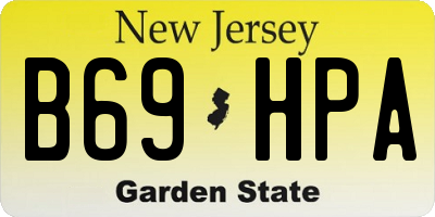 NJ license plate B69HPA