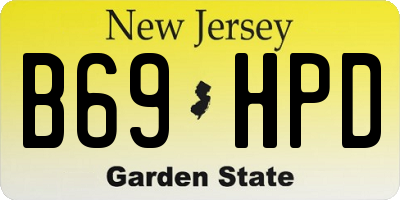 NJ license plate B69HPD
