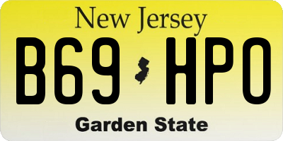 NJ license plate B69HPO