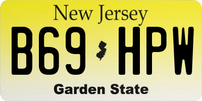 NJ license plate B69HPW