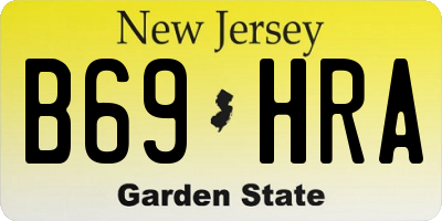 NJ license plate B69HRA
